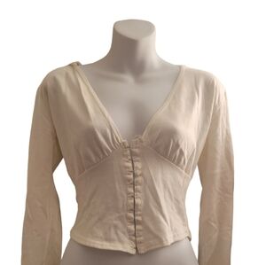 WHITE HOODED CROP TOP